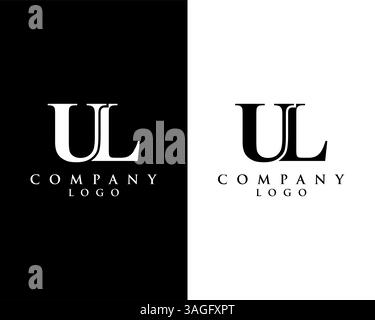 UL, LU modern letter logo design with black and white color that can be used for creative business and company Stock Vector