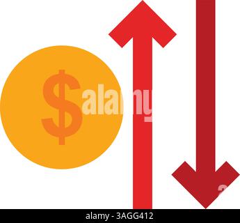 Increase and Decrease in Rate icon vector image. Suitable for mobile apps, web apps and print media. Stock Vector