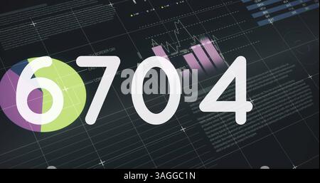 Image of numbers changing over statistics Stock Photo