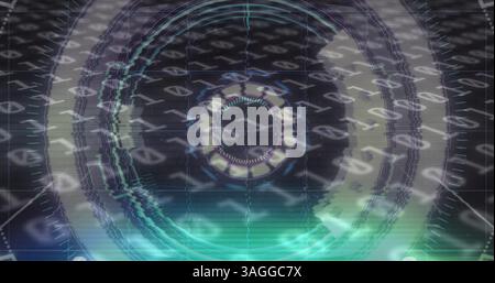 Image of scope scanning with glitch and binary coding Stock Photo