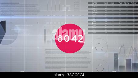 Image of numbers changing over statistics Stock Photo