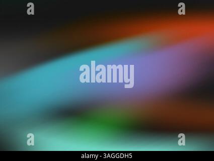 Abstract gradient background with smooth turquoise red blue colours transitions on dark background, grainy texture. Desktop or presentation, template. Stock Photo