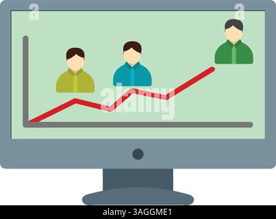 Online Graph icon vector image. Suitable for mobile apps, web apps and print media. Stock Vector