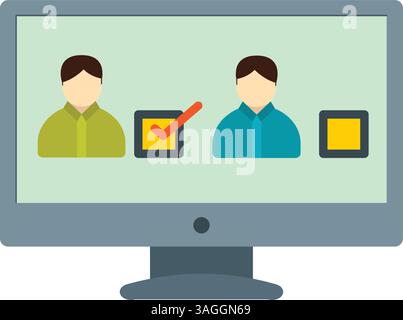 Online Vote icon vector image. Suitable for mobile apps, web apps and print media. Stock Vector