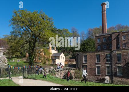 Quarry Bank Mill (also known as Styal Mill) in Styal, Cheshire, England, is one of the best preserved textile factories of the Industrial Revolution. Stock Photo
