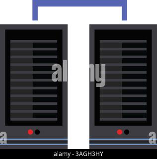Processors Connected icon vector image. Suitable for mobile apps, web apps and print media. Stock Vector