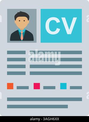 Resume icon vector image. Suitable for mobile apps, web apps and print media. Stock Vector