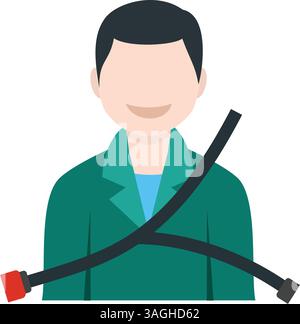 Seat Belt icon vector image. Suitable for mobile apps, web apps and print media. Stock Vector
