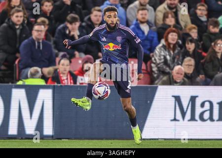 Jayden Bogle of Leeds United controls the ball during the Sunderland v ...