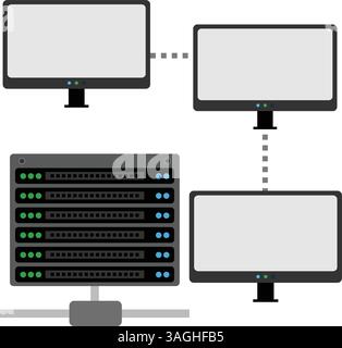 Server Connections icon vector image. Suitable for mobile apps, web apps and print media. Stock Vector