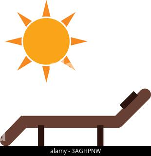 Sun Bathing icon vector image. Suitable for mobile apps, web apps and print media. Stock Vector