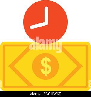 Time Based Currency icon vector image. Suitable for mobile apps, web apps and print media. Stock Vector