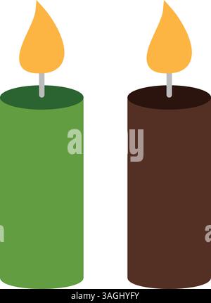Two Candles icon vector image. Suitable for mobile apps, web apps and print media. Stock Vector