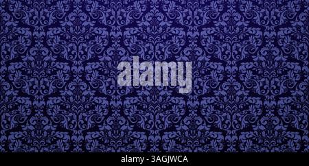 Seamlessly damask wallpaper pattern dark blue fabric knitted textured for wallpaper the bedroom, patterned fills, webs pages, surface textures Stock Vector