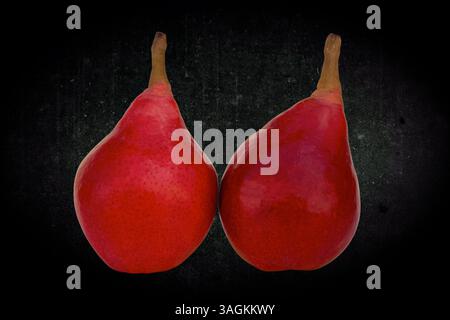 Two Red Pears. Stock Photo
