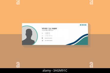 Email signature template or email footer and social media cover design Stock Vector