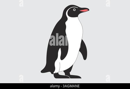 Cartoon  Penguin illustration vector art on white background Stock Vector