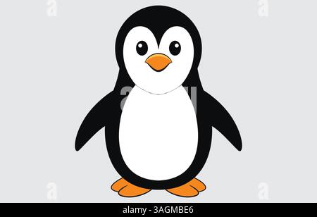 Cartoon  Penguin illustration vector art on white background Stock Vector