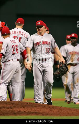 Cincinnati Reds celebrate a 3-0 win over the Chicago Cubs in a baseball