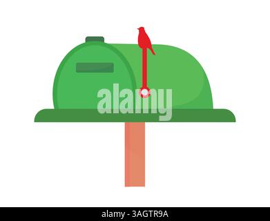 Open closed mailbox. Mail box communication, post service concept send envelope document message or paper letter postal delivery on address, postage c Stock Vector