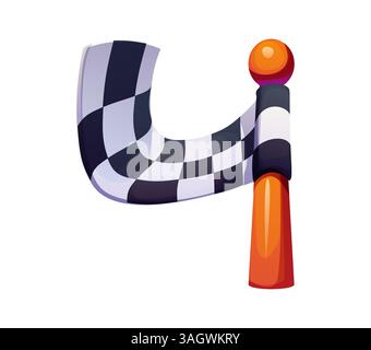 Auto racing sport font checkered flag digit 4 four. Automobile race championship math font figure, bike drive competition vector alphabet typeface number. Auto road racing motorsport typeface digit Stock Vector