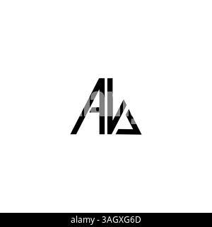 letter AV, VA triangle shape Logo Template Vector Design white background Stock Vector