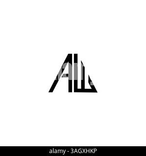 letter AW, WA  triangle shape Logo Template Vector Design white background Stock Vector