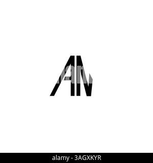 letter AN, NA triangle shape Logo Template Vector Design white background Stock Vector