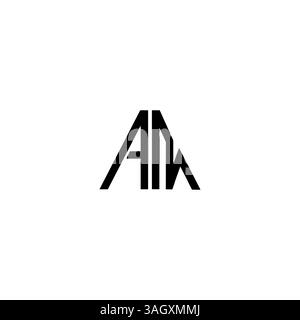 letter AM, MA triangle shape Logo Template Vector Design white background Stock Vector