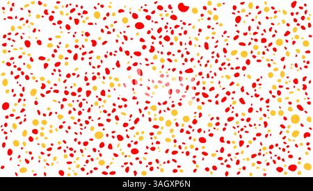 Vibrant Red and Yellow Polka Dot Abstract Background. Stock Vector