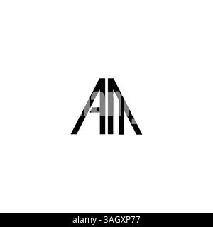 AM, MA triangle Logo Template Vector Design white background Stock Vector