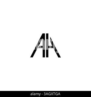 letter AH, HA triangle shape Logo Template Vector Design white background Stock Vector