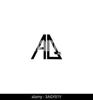 letter AQ, QA triangle shape Logo Template Vector Design white background Stock Vector