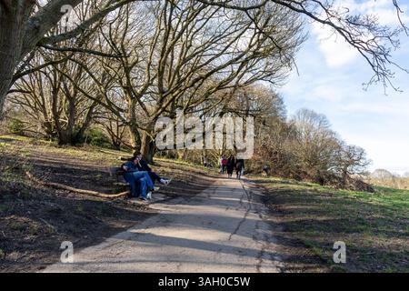 People on Hampstead Heath London UK Stock Photo