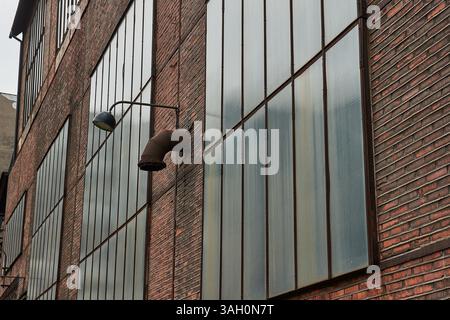 Old industrial rusty building, abandoned factory Stock Photo