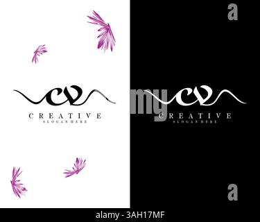 CV logo. C V design. White CV letter. CV/C V letter logo design ...