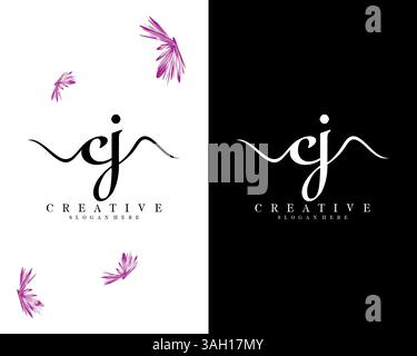 creative letter CJ, JC logo design vector Stock Vector