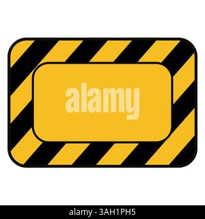 Empty caution sign frame with bold hazard stripes for safety themes Stock Vector