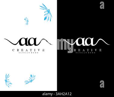 creative handwriting letter aa, a logo design vector Stock Vector