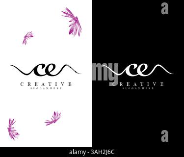 creative letter CE, EC logo design vector Stock Vector