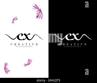 creative letter CX, XC logo design vector Stock Vector