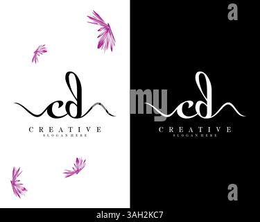 creative letter CD, DC logo design vector Stock Vector