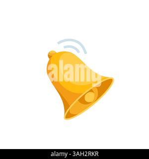 isometric bell, in color on a white background, alert or reminder Stock Vector