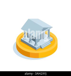 Vector isometric old bank building Stock Vector Image & Art - Alamy
