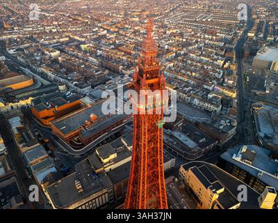 Image of Blackpool Townscape featuring the Blackpool Tower Stock Photo