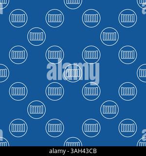 Shipping Container vector round seamless pattern - modern outline background Stock Vector