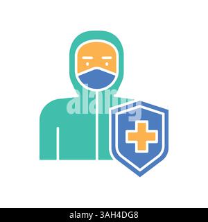 Biosafety color flat icon for digital and print projects.  Minimal clean icons for apps and websites. Modern simple icons for UI UX and branding Stock Vector
