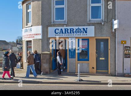 Stonehaven Scotland the world famous Carron Fish Bar or Fish and Chip Shop and Deep Fried Mars Bar Stock Photo
