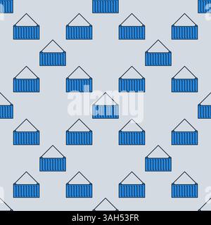 Blue Container vector minimal colored seamless pattern Stock Vector