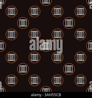 Circle with Shipping Container vector seamless pattern or cargo concept background Stock Vector